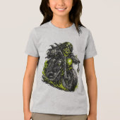 Zombie Biker Motorfiets  Tri-Blend Shirt (Voorkant)