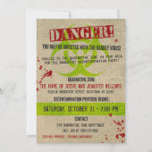 Zombie Biohazard Grunge Halloween Party Invitation Kaart (Voorkant)