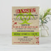 Zombie Biohazard Grunge Halloween Party Invitation Kaart (Staand voorkant)