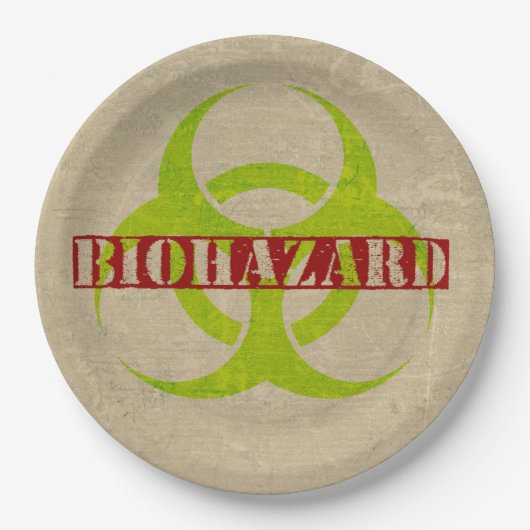 Zombie Biohazard Halloween Party Paper Borden Papieren Bordje (Voorkant)