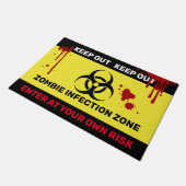 Zombie Biohazard niet invoeren waarschuwingsteken Deurmat (Schuin)