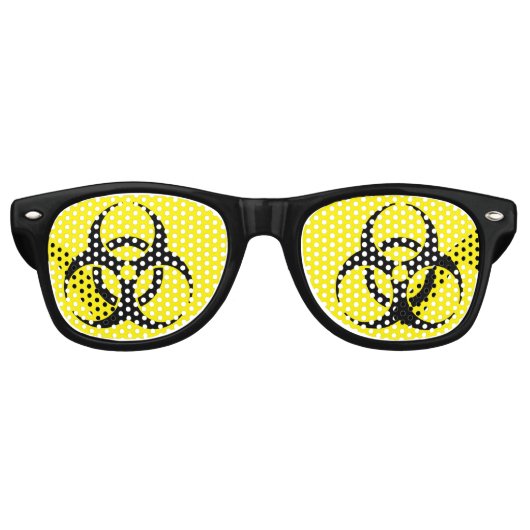 Zombie Biohazard Symbool Mad Scientist Retro Zonnebril (Voorkant)