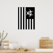 Zombie Biologische Uitbraak BLack Flag Poster (Keuken)