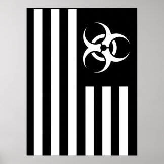 Zombie Biologische Uitbraak BLack Flag Poster