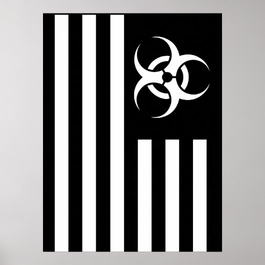 Zombie Biologische Uitbraak BLack Flag Poster (Voorkant)