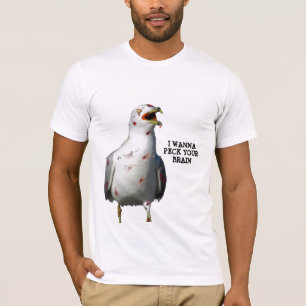 Zombie Bird wil je brein pikken T-shirt