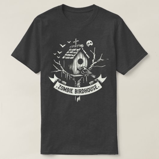 Zombie Birdhouse 80s Muziek Fan Art T-shirt (Design voorkant)