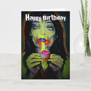 'Zombie Birthday Girl'-vogelkaart Kaart