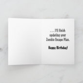 Zombie Birthday Kaart (Binnen)