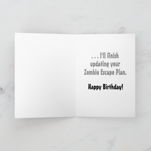 Zombie Birthday Kaart (Binnen)