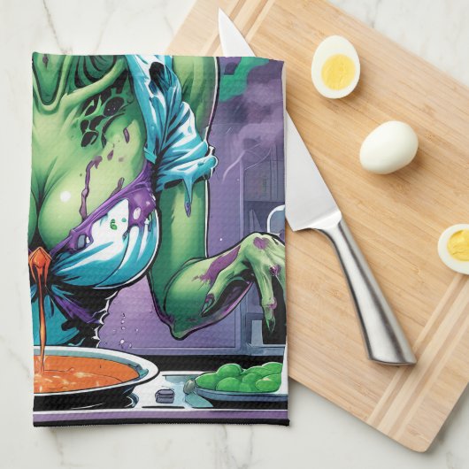 Zombie Bites: griezelige culinaire creaties Theedoek (Quarter Fold)