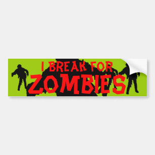 Zombie Black Silhouette Red n Green Bumpersticker