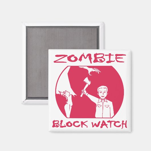 Zombie Blok Horloge Magneet (Voorkant / Achterkant)