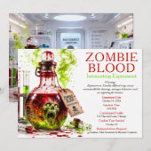 Zombie Blood Apotheek Halloween Feest Kaart (Voorkant / Achterkant)