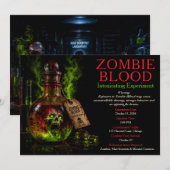 Zombie Blood Apotheek Halloween Feest Kaart (Voorkant / Achterkant)
