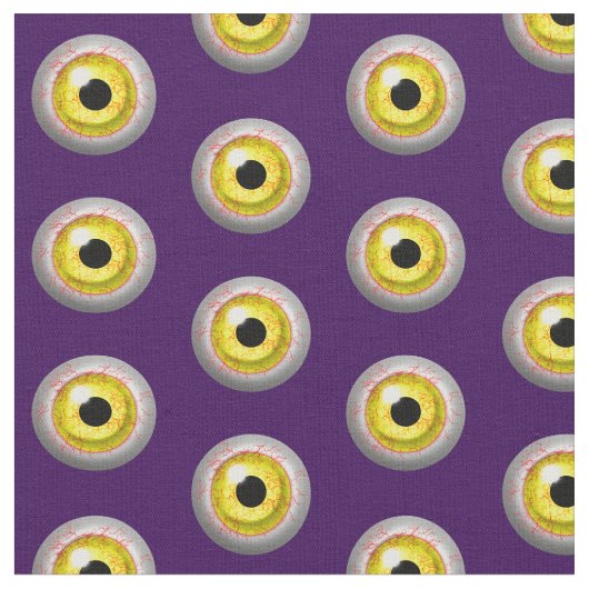 Zombie Bloodshot Bulging Eyes Funny Pattern Stof (Close Up)