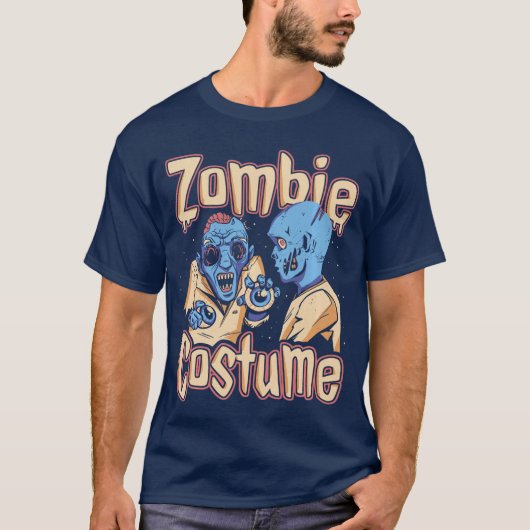 Zombie Bloody Funny Costume Halloween Horror Zombi T-shirt (Voorkant)