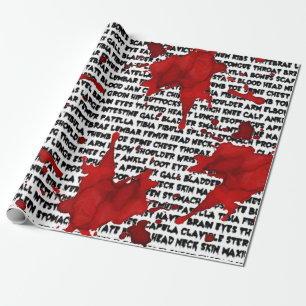 Zombie Body Part aas met bloedspetter Cadeaupapier