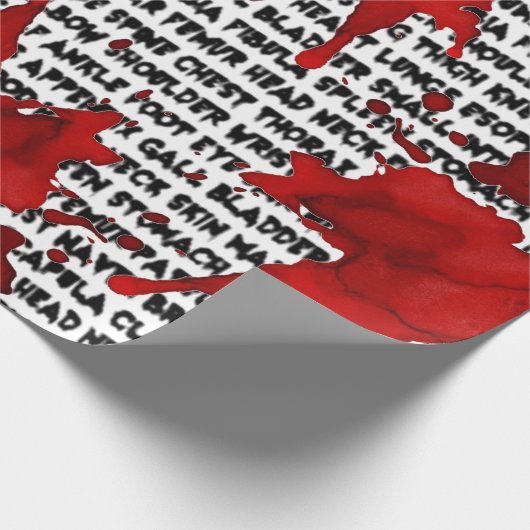 Zombie Body Part aas met bloedspetter Cadeaupapier (Hoek)