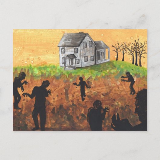 Zombie Boerderij silhouette dark art horror briefk Briefkaart (Voorkant)