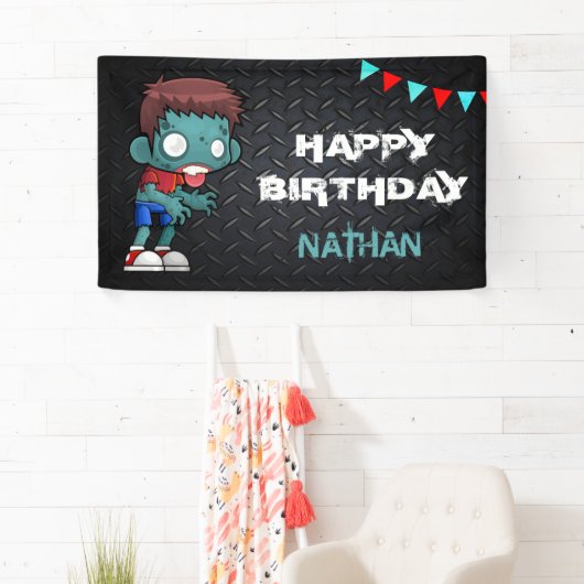 Zombie Boy Halloween Kostuum Verjaardagsfeest Spandoek (Insitu)