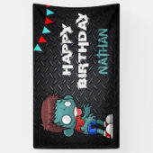 Zombie Boy Halloween Kostuum Verjaardagsfeest Spandoek (Verticaal)