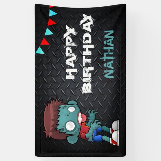 Zombie Boy Halloween Kostuum Verjaardagsfeest Spandoek (Verticaal)