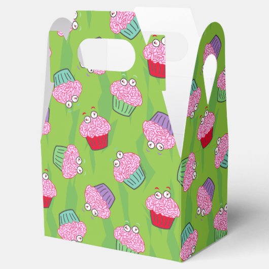 Zombie Brain Cupcake Pattern Bedankdoosjes (Geopend)