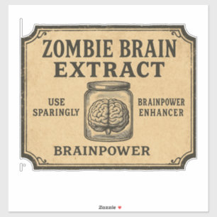 Zombie Brain Extract - Halloween Apotheek Label