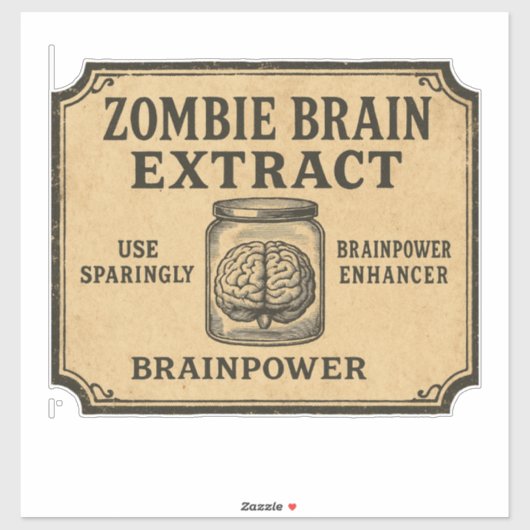 Zombie Brain Extract - Halloween Apotheek Label (Vel)