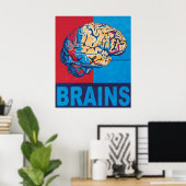 Zombie Brain Poster (Thuiskantoor)
