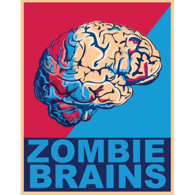 Zombie Brain Staand Fotobeeldje (Voorkant)