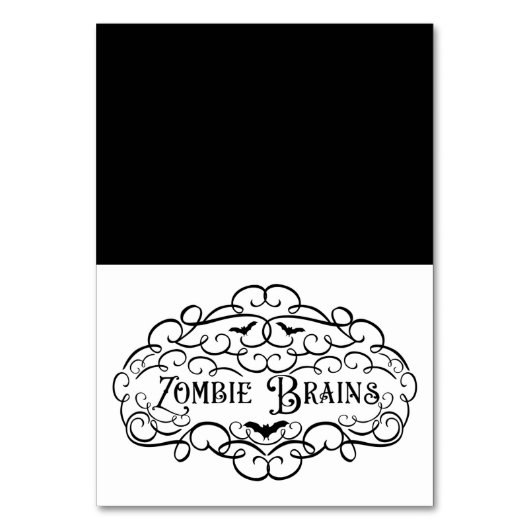 Zombie Brains  Elegant Halloween Food Tent Kaart (Voorkant)