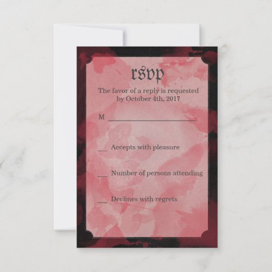 Zombie Brains Wedding RSVP Kaart (Achterkant)
