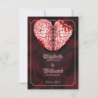 Zombie Brains Wedding RSVP Kaart