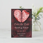 Zombie Brains Wedding Save the Date Kaart (Staand voorkant)