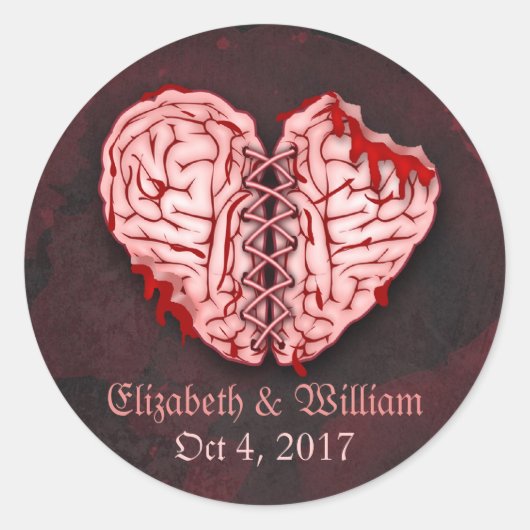 Zombie Brains Wedding Stickers (Voorkant)