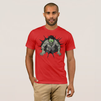 Zombie breekt door de muur Horror cadeau T-shirt