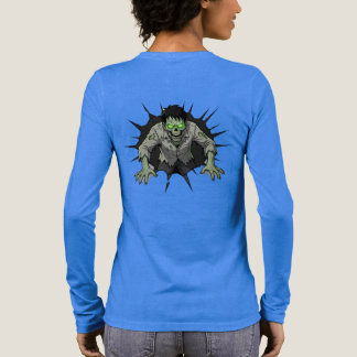 Zombie breekt door de muur Horror cadeau Tri-Blend Shirt