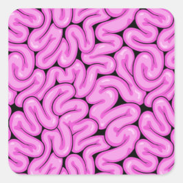 Zombie brein patroon vierkante sticker