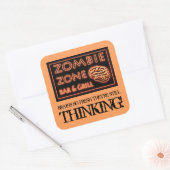 Zombie breinen zo fris nog steeds denken Halloween Vierkante Sticker (Envelop)