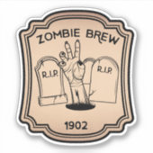 Zombie Brew Potion Label Sticker (Voorkant)