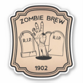 Zombie Brew Potion Label Sticker