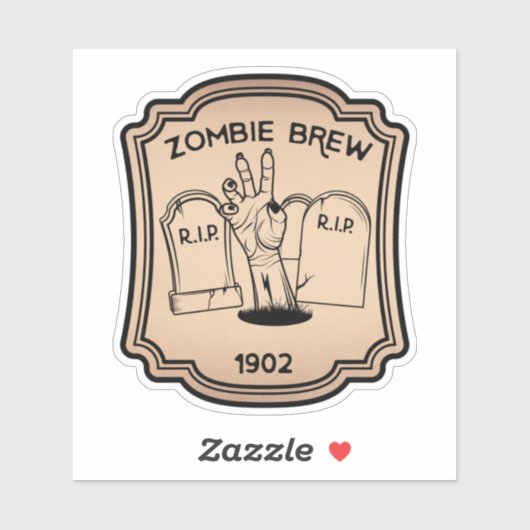 Zombie Brew Potion Label Sticker (Vel)