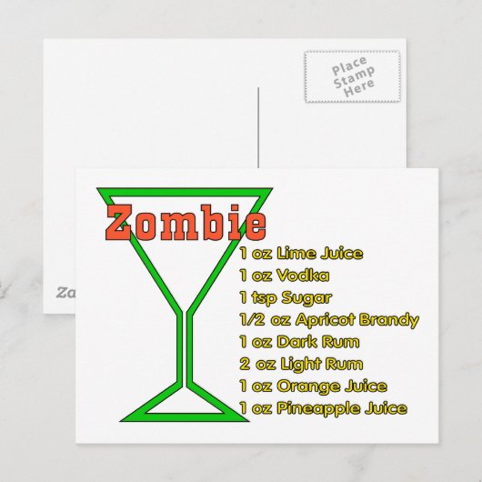 Zombie Briefkaart (Voorkant / Achterkant)