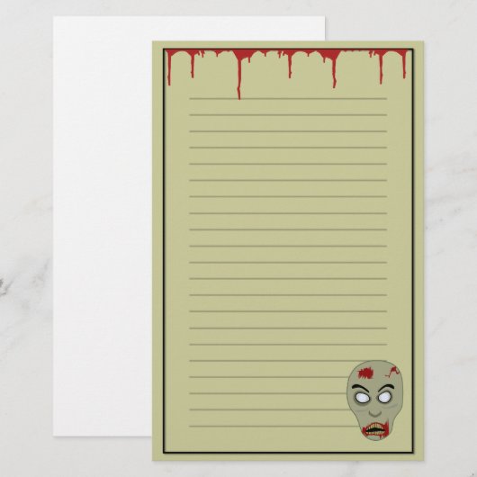 Zombie Briefpapier (Voorkant / Achterkant)