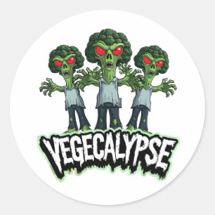 Zombie Broccoli - Vegecalypse Ronde Sticker