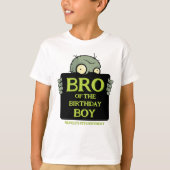 Zombie broer van de verjaardag jongen grappige mon t-shirt (Voorkant)