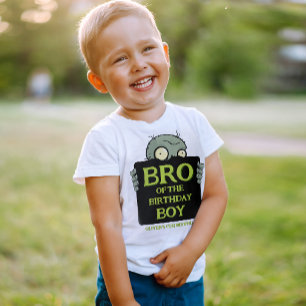 Zombie broer van de verjaardag jongen grappige mon t-shirt