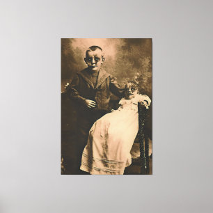Zombie Broers en Zussen Canvas Afdruk